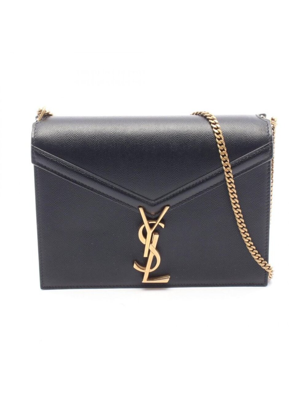 Saint Laurent Paris Shoulder Bag Cassandra Black Leather Chain